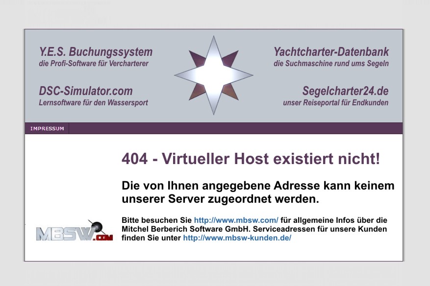 404 - Virtueller Host nicht gefunden.